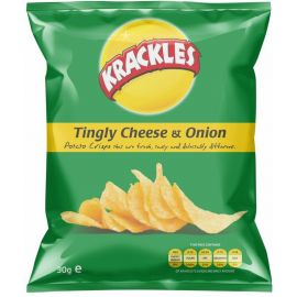 KRACKLES POTATO CRISPS TINGLY CHEESE & ONION 30G - Bulkbox Wholesale