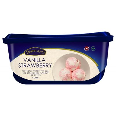 DAIRYLAND CLASSIC VANILLA/STRAWBERRY ICE CREAM 500ML - Bulkbox Wholesale