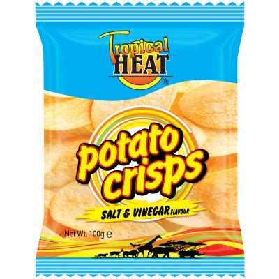 TROPICAL HEAT POTATO CRISPS SALT & VINEGAR 100G - Hypa Africa
