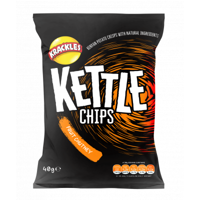 KETTLE COOKED POTATO CRISPS FRUIT CHUTNEY 40G - Bulkbox Wholesale