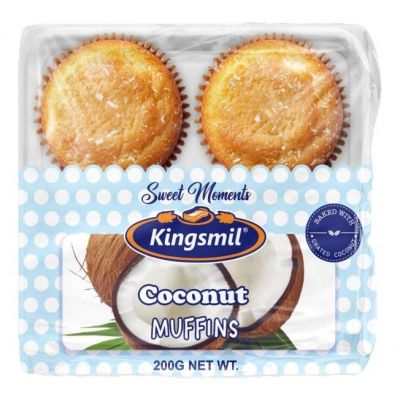 KINGSMIL SWEET MOMENTS COCONUT MUFFINS (EGGLESS) 4'S 200G - Bulkbox Wholesale