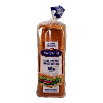 KINGSMIL SLICED SANDWICH WHITE BREAD 800G - Bulkbox Wholesale