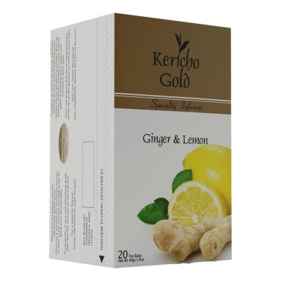 KERICHO GOLD SPECIALITY INFUSIONS GINGER & LEMON ENVELOPE TEA BAGS 20'S - Bulkbox Wholesale