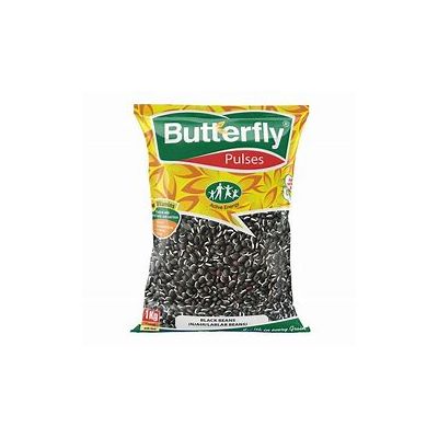 BUTTERFLY BLACK BEANS (NJAHI/LABLAB BEANS) 1KG - Bulkbox Wholesale