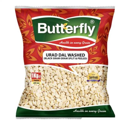 BUTTERFLY URAD DAL WASHED (PEELED) 1KG - Bulkbox Wholesale