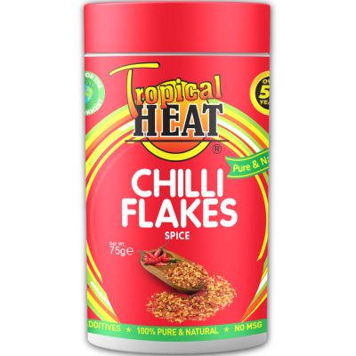 TROPICAL HEAT CHILLI FLAKES 75G - Bulkbox Wholesale