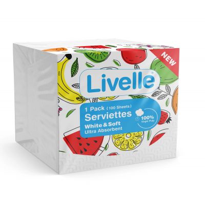 LIVELLE SERVIETTES 100 SHEETS - Bulkbox Wholesale