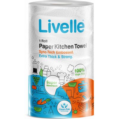 LIVELLE KITCHEN TOWEL SINGLES WHITE 1S - Bulkbox Wholesale