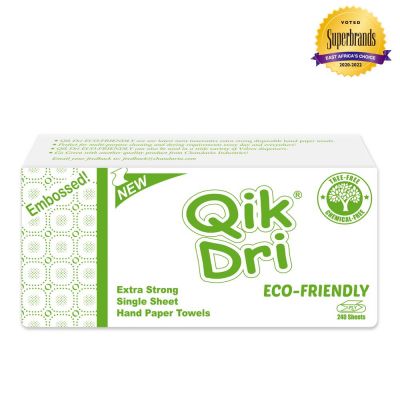 QIK DRI ECO-FRIENDLY WHITE EMBOSSED HAND PAPER TOWEL BALE 240 SHEETS - Bulkbox Wholesale