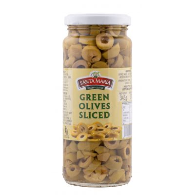 SANTA MARIA GREEN SLICED OLIVES 345G - Bulkbox Wholesale
