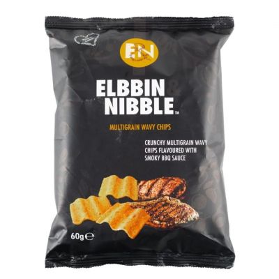 ELBBIN AND NIBBLE SMOKY BBG MULTIGRAIN WAVY CHIPS 60G - Bulkbox Wholesale